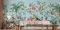 Chinoiserie Floral Palm Tree Wallpaper - Giffywalls B098