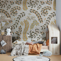 Elegant botanical wallpaper with vintage style

