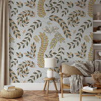 Timeless leaf wallpaper for bedrooms

