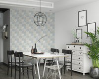 Mosaic tile print of the appealing Blue Breeze Wallpaper for walls.