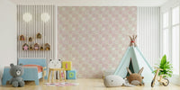 Swirl and dotted texture on a section of the pink and neutral wallpaper for walls., GD6380