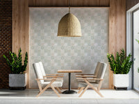 Mosaic tile print of the appealing Vintage Folk Tiles Green Wallpaper for walls.