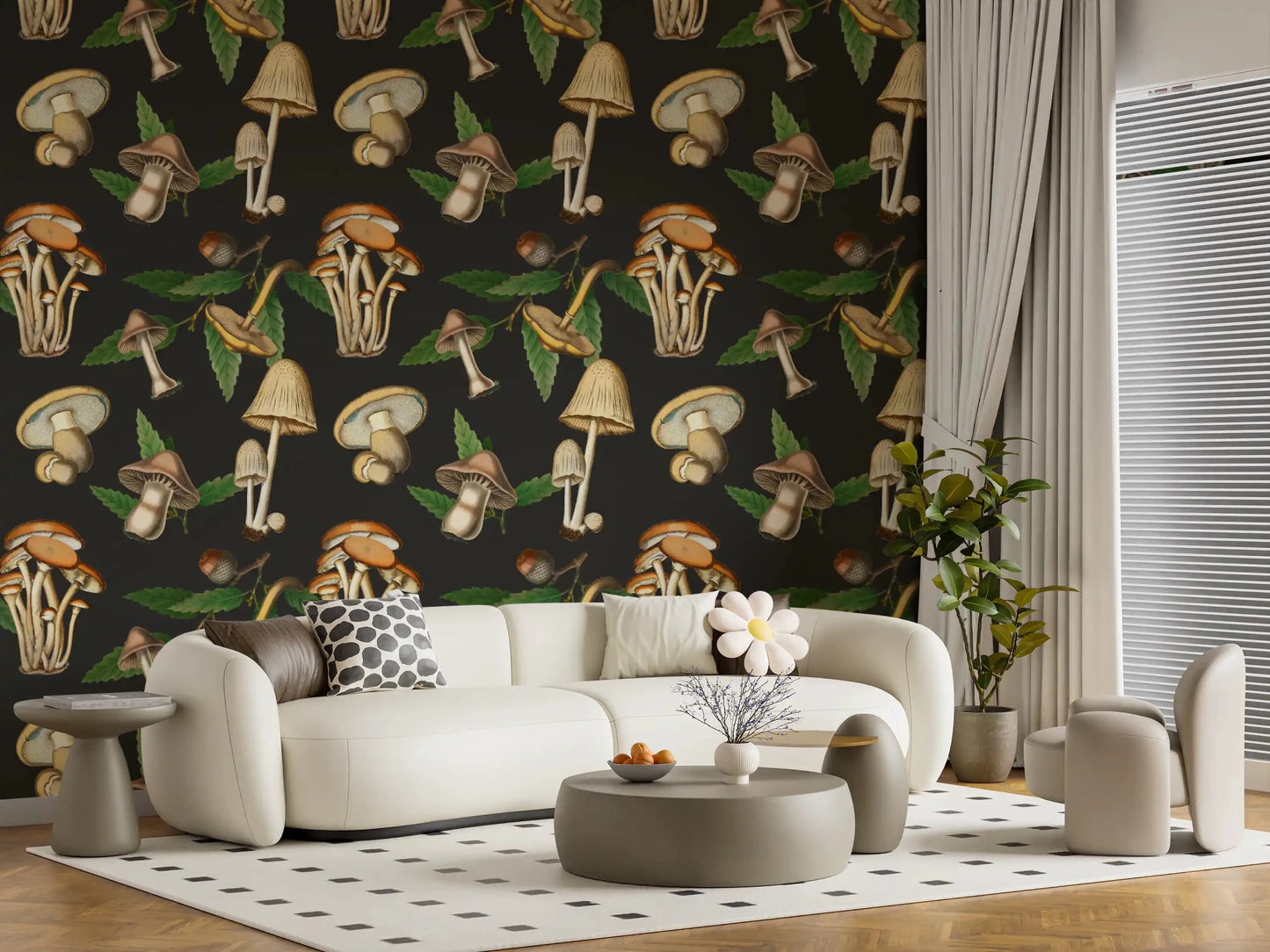 Dark botanical surface from Vintage Forest wallpaper design