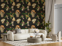 Dark botanical surface from Vintage Forest wallpaper design