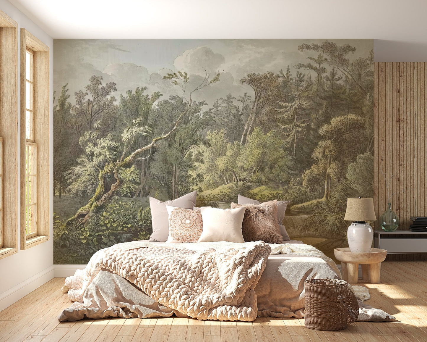 Vintage Forest Waterfall Mural - Giffywalls