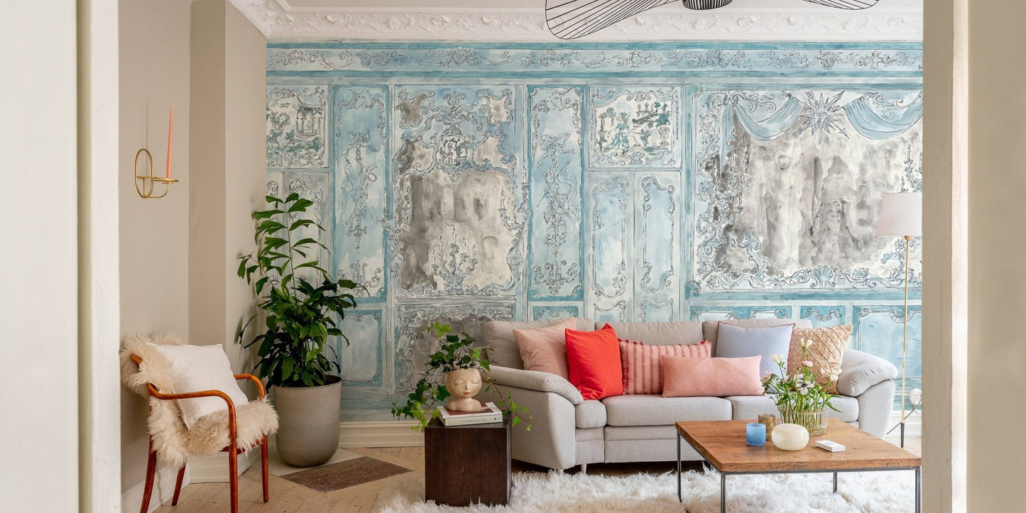 Bright botanical wallpaper with foliage
