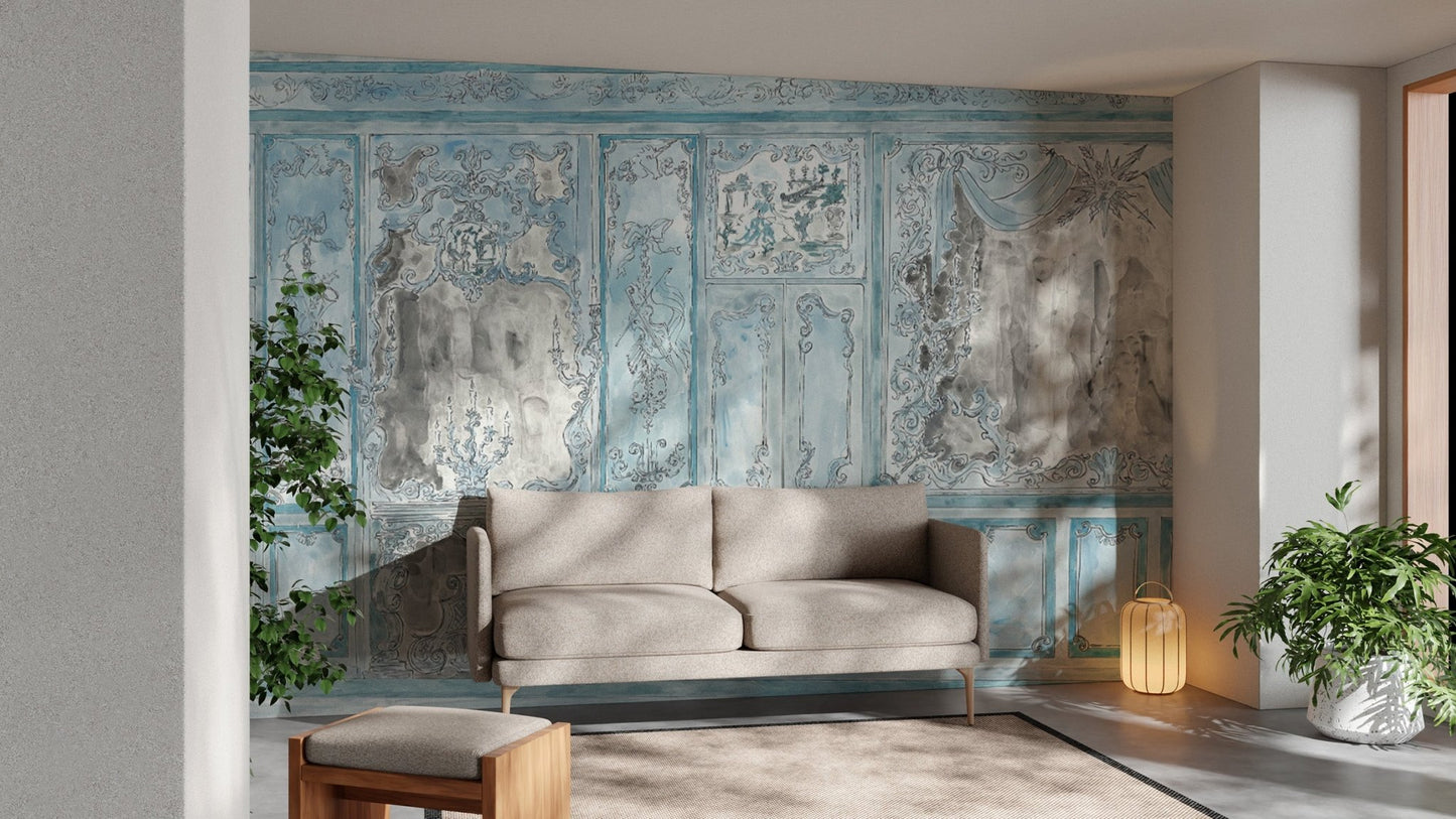 Lush floral wallpaper with bold hues
