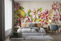 Vintage-inspired garden mural for rustic interiors