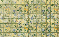Climbing florals and lattice lines shape Vintage Garden English Roses Wall Mural