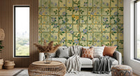 Sunlit sitting room with Vintage Garden English Roses Wall Mural