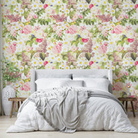 Vintage-inspired wallpaper featuring garden blooms, GD1351