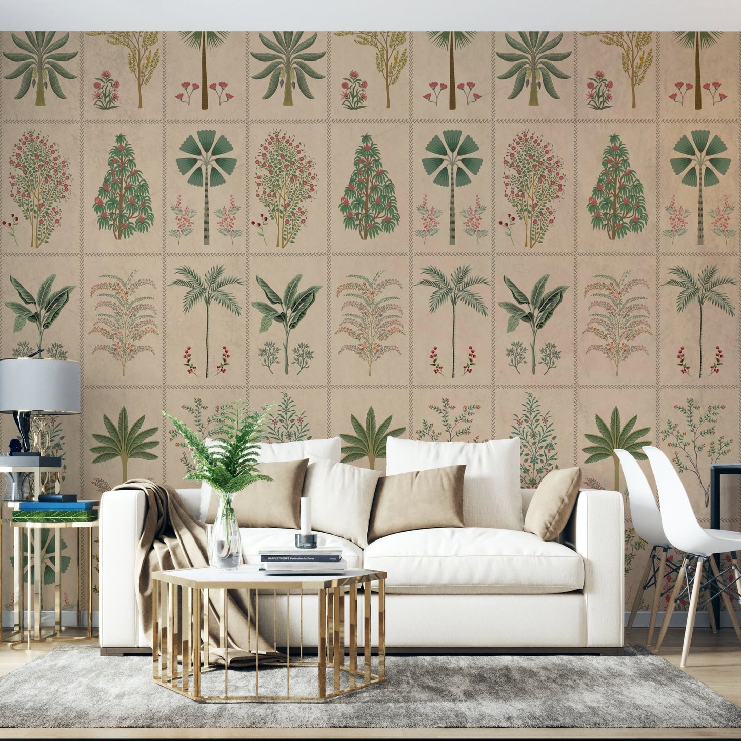 The colors are muted, with soft blues, pinks, greens, and creams.
