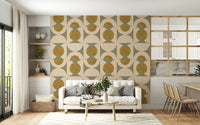 Quirky Vintage Geometric Chic Wallpaper abstract beguiling pattern for walls.