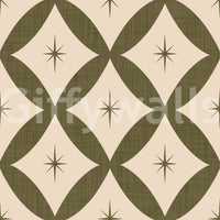 Gobbledygook texture on Vintage Geometric Stars Wallpaper, trenchant look.