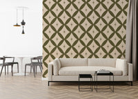 Vintage Geometric Stars Wallpaper shows scintillating mid-century pattern.