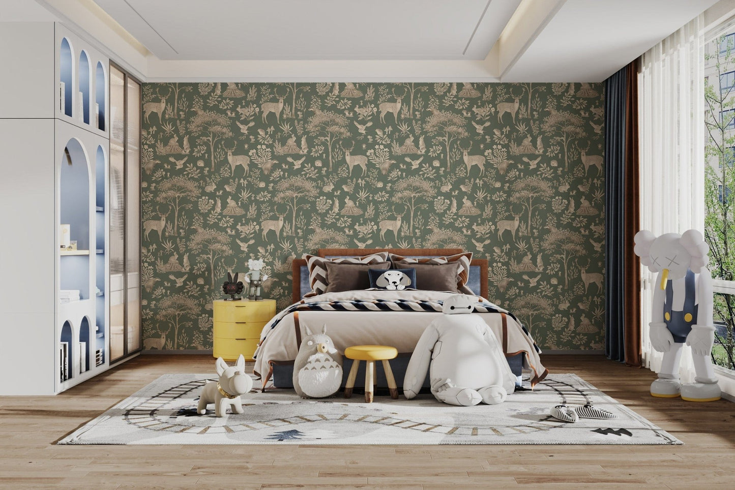 Rustic vintage forest wallpaper mural
