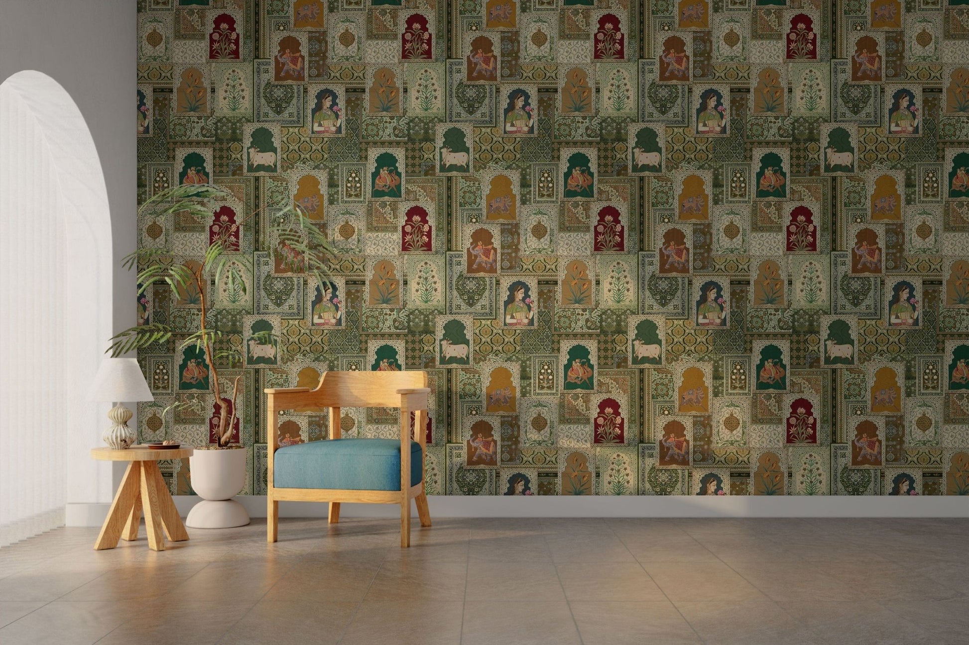 Mughal queen in gazebo wallpaper

