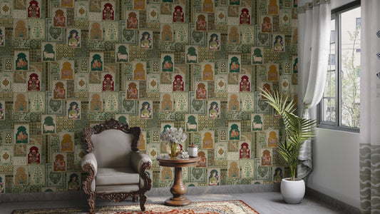 Vintage Indian maharani wall mural

