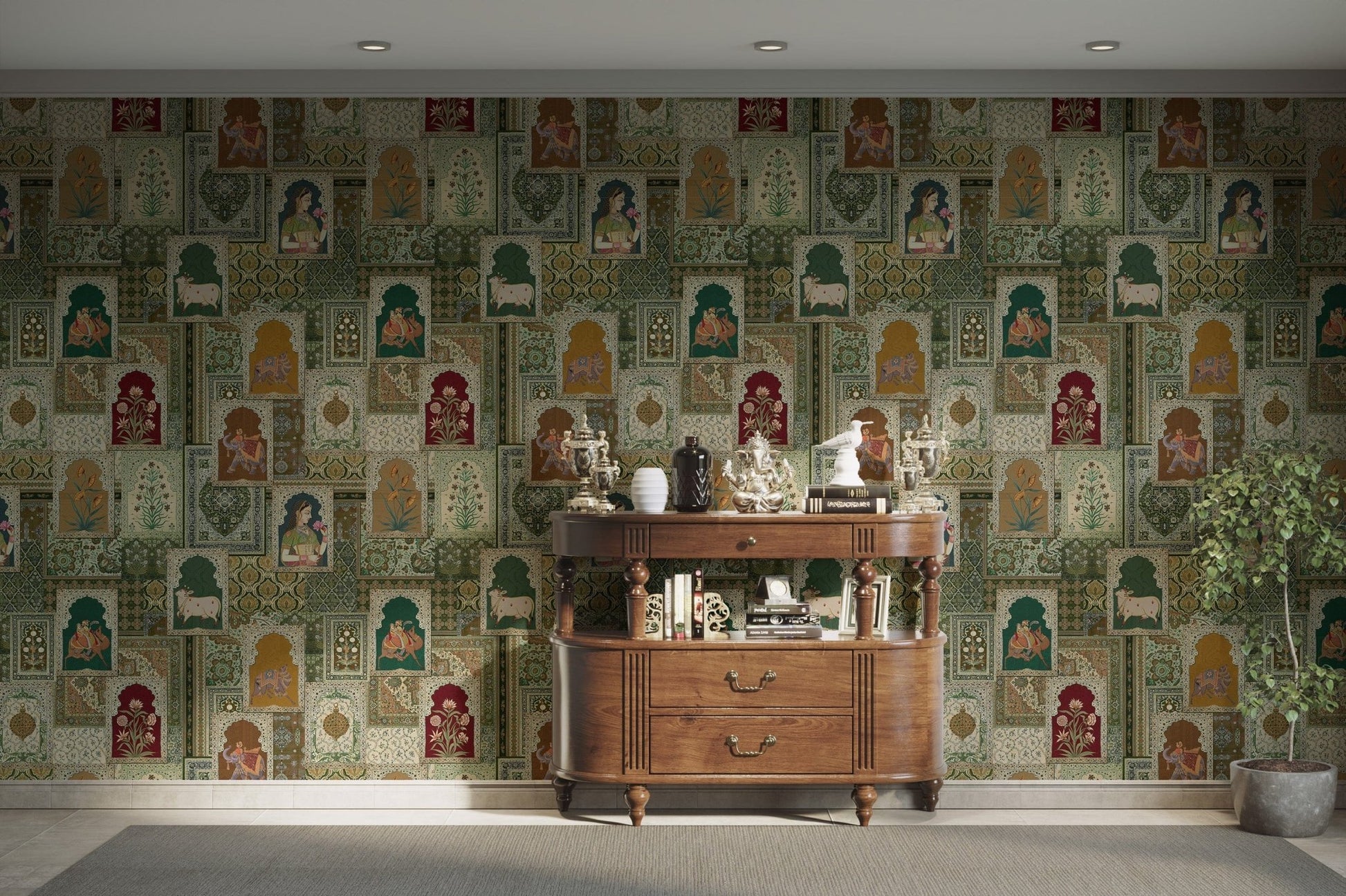 Indian vintage royalty wall design

