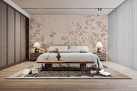 Vintage hummingbird floral wall design
