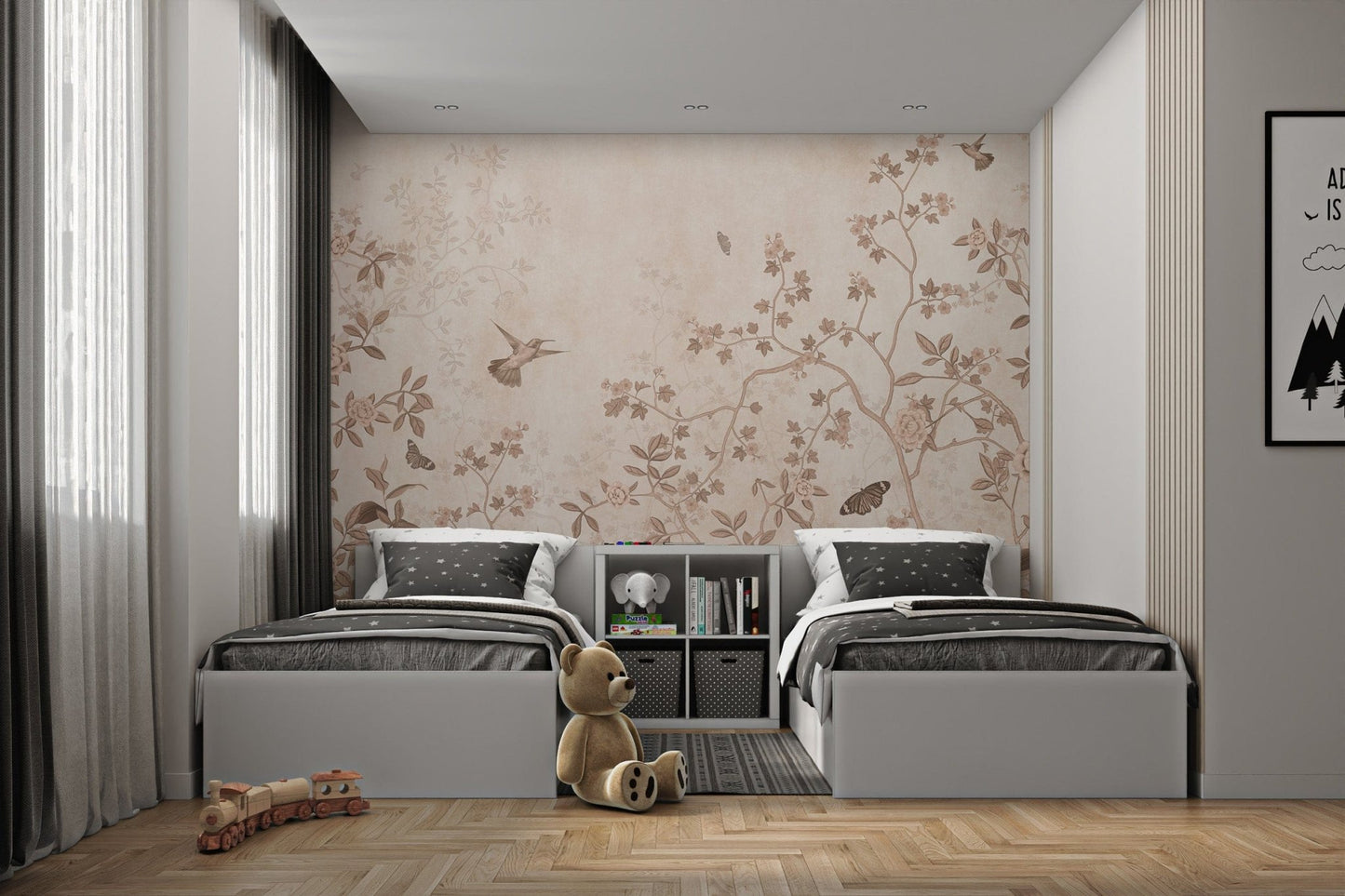 Timeless vintage bird wall mural
