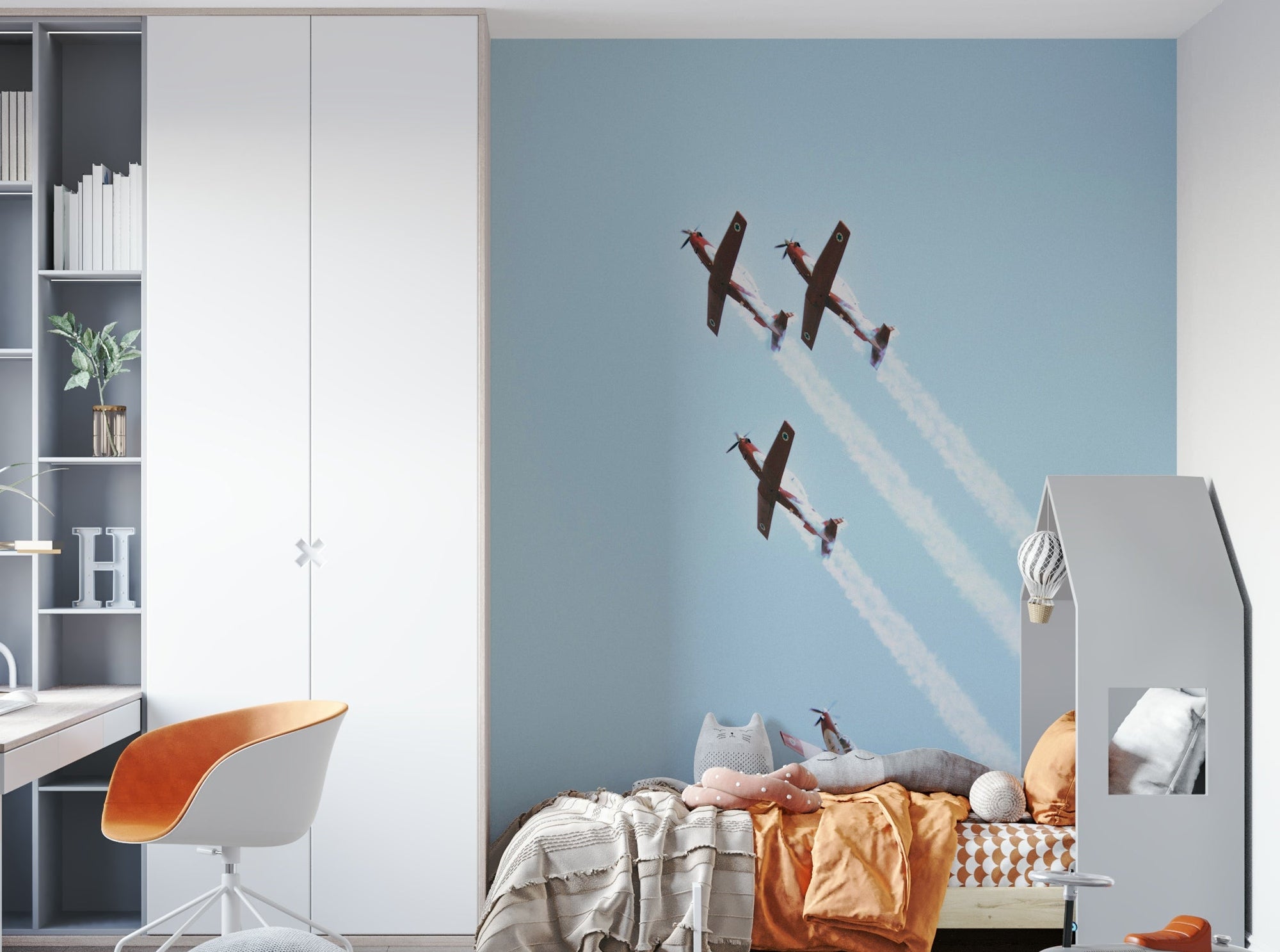 Four propeller planes climb in formation, a Vintage IAF II wall mural GD4798
