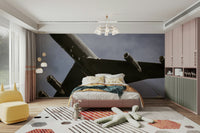 A classic aviation theme wallpaper for walls.

