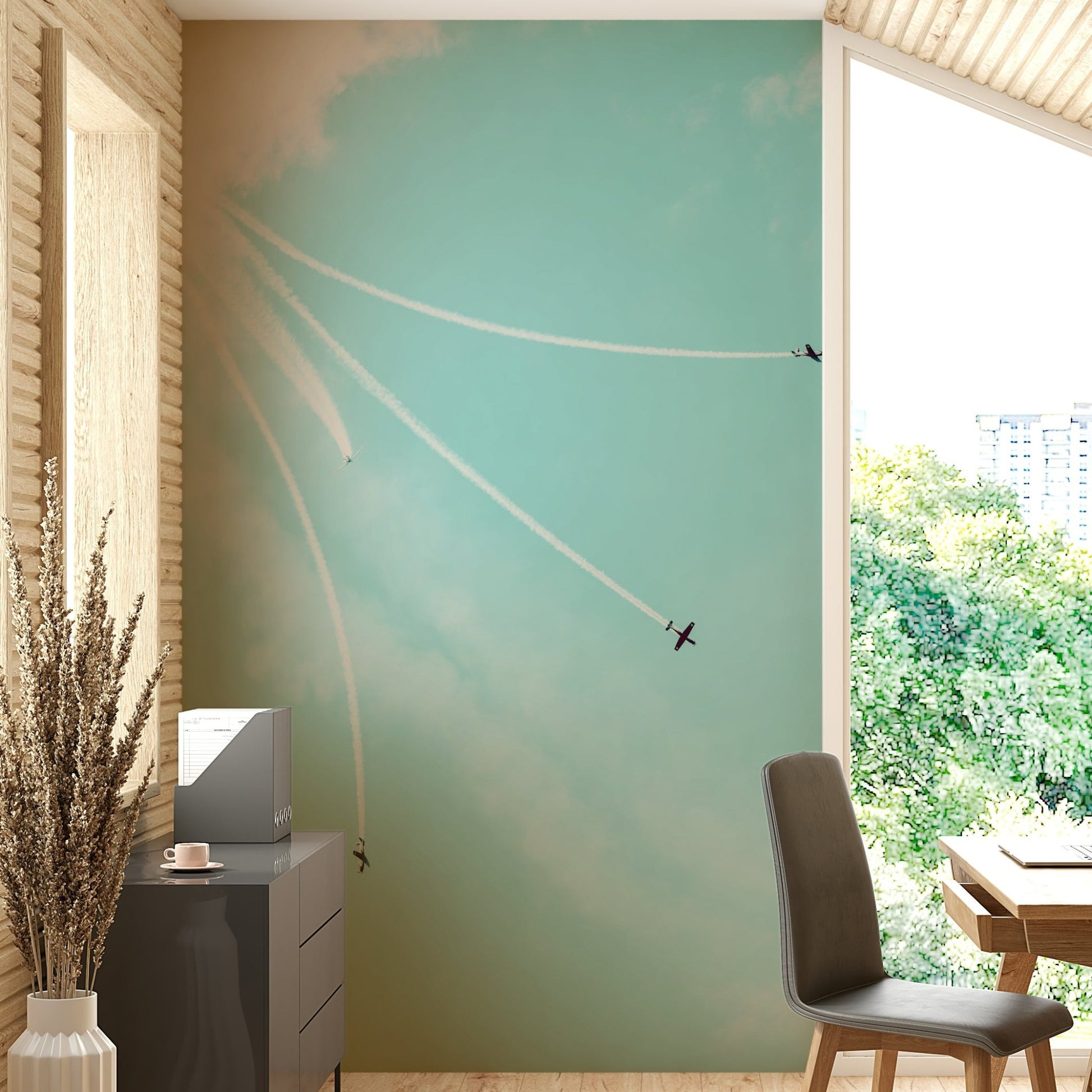 An artistic IAF symbol mural for home decor.

