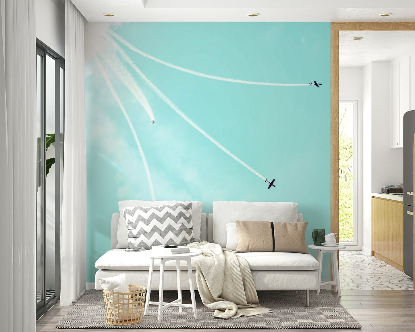 A serene historic aviation wall mural for your decor.

