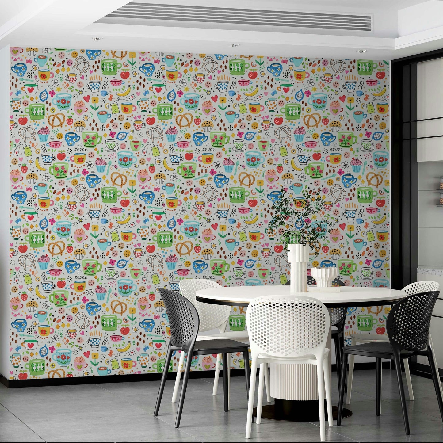 Old-fashioned food wallpaper for café interiors, GD1537