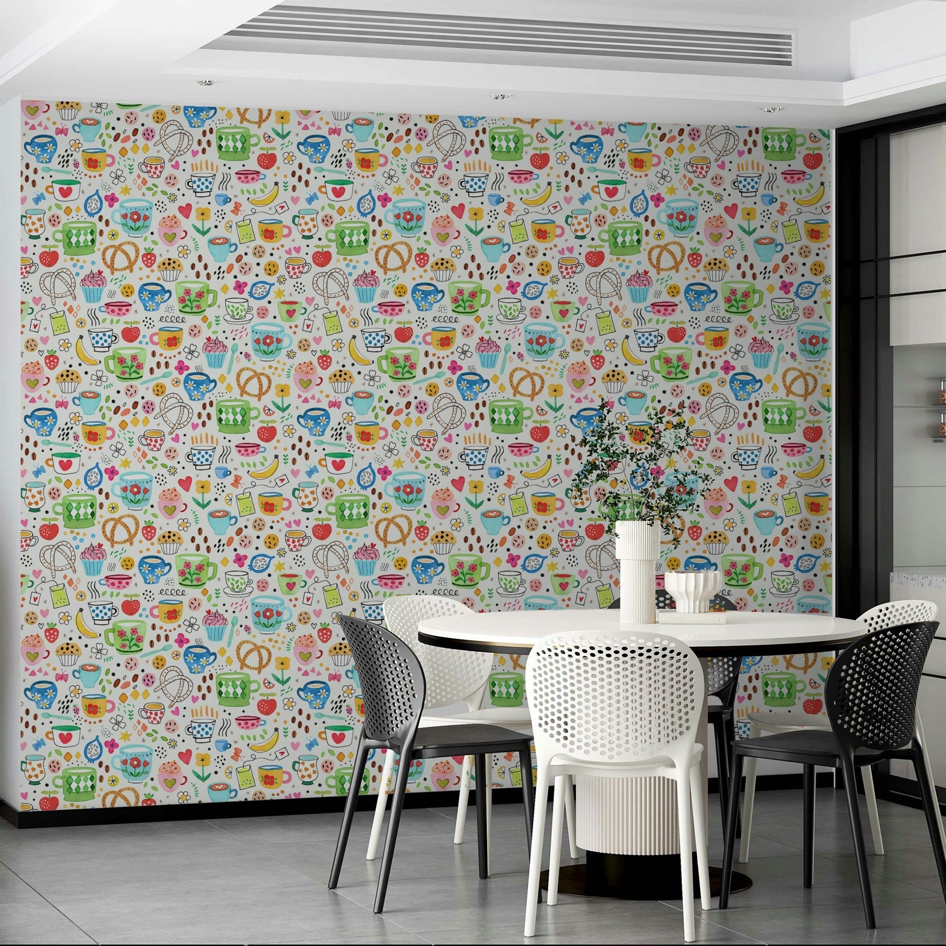 Old-fashioned food wallpaper for café interiors, GD1537