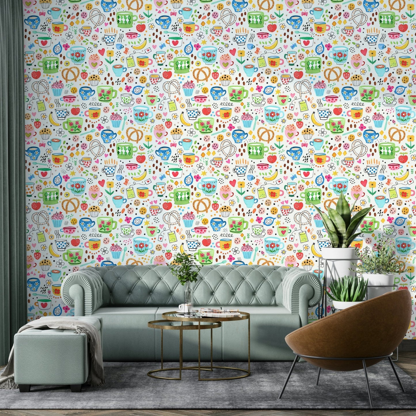 Hand-drawn kitchen elements in vintage design, GD1537