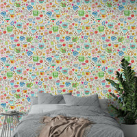 Retro food pattern wall mural for restaurants, GD1537