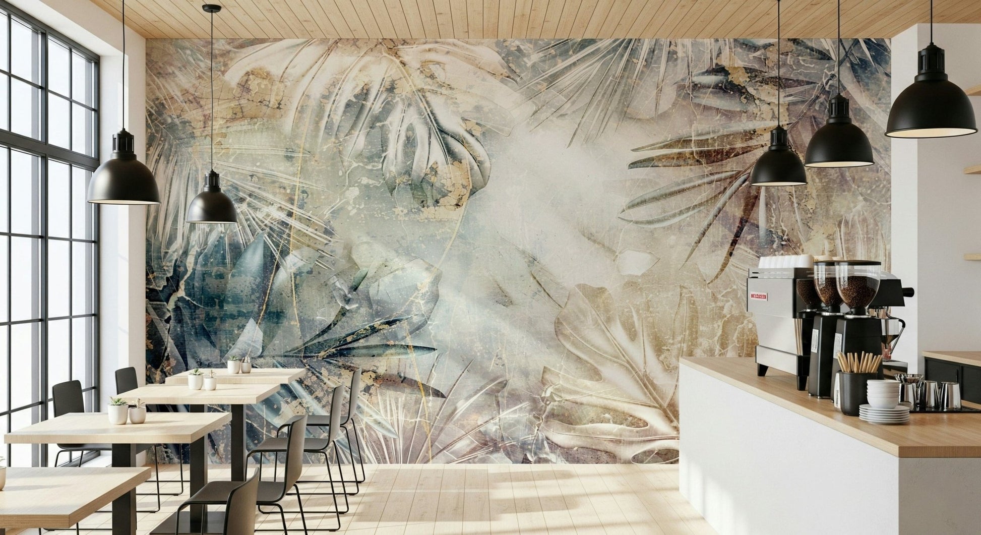 A classic floral wallpaper for walls with a vintage feel.