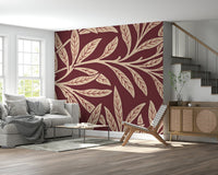 A peaceful organic pattern mural on decorative wallpaper., GD5291