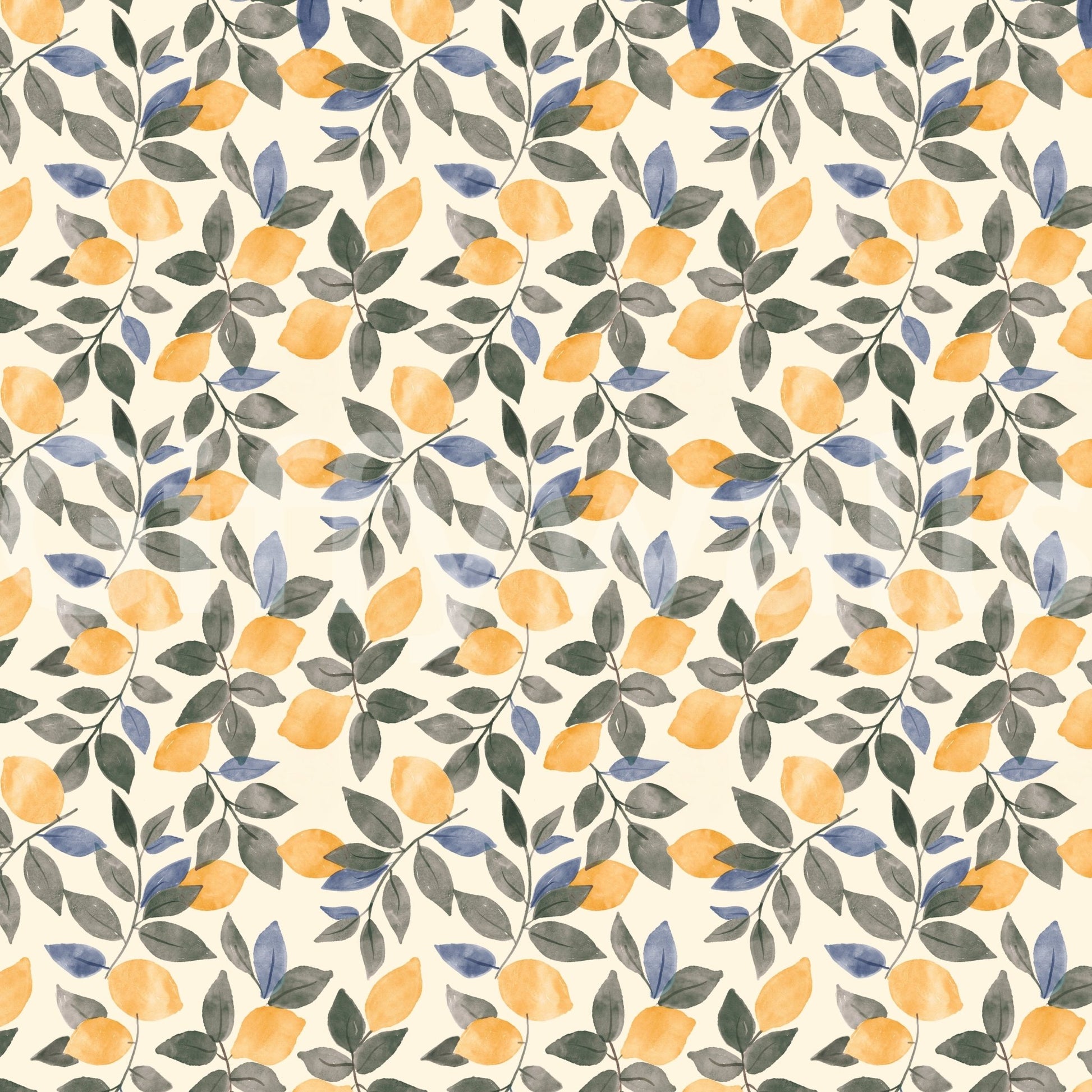 Fruit mural wallpaper in light tones

