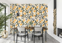 Soft fruit mural wallpaper design

