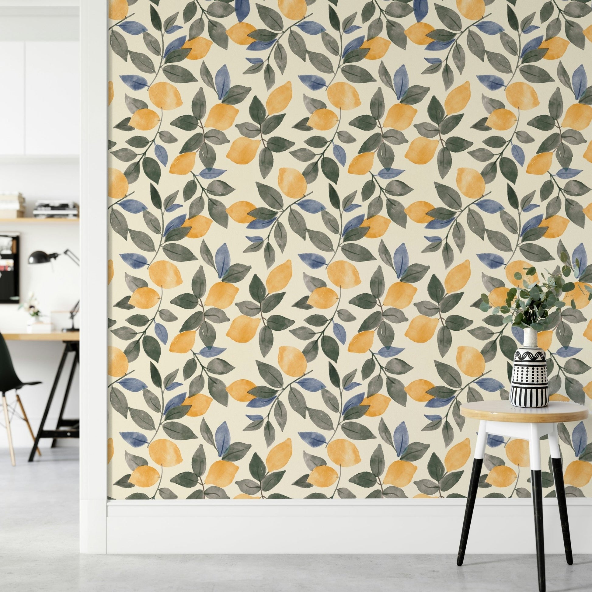 Mural wallpaper with classic citrus art

