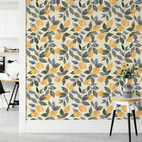 Mural wallpaper with classic citrus art

