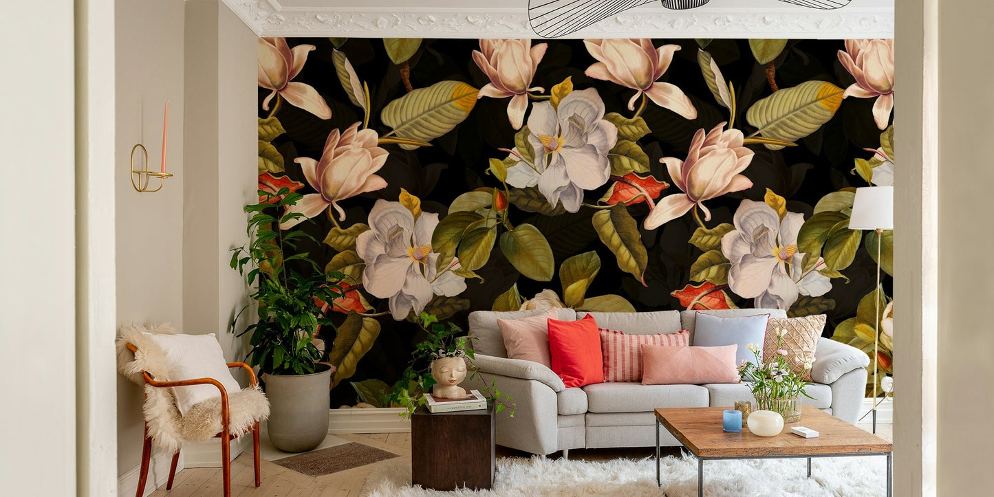 The flowers are in shades of white, pink, and red.

