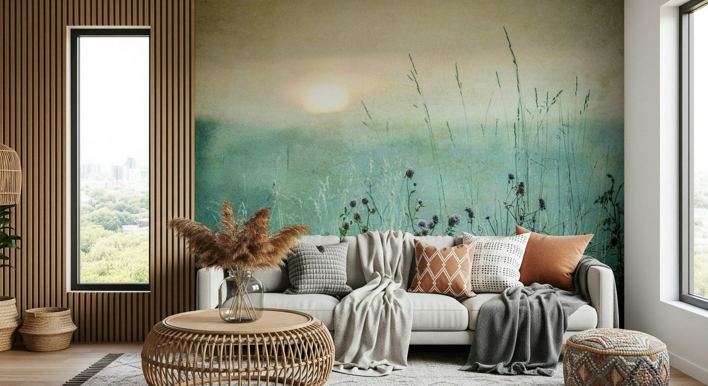 A serene tranquil field wall mural for your decor.
