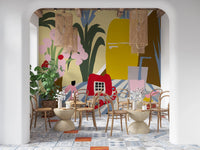 Nostalgic 50s kitchen illustration for breakfast nooks.