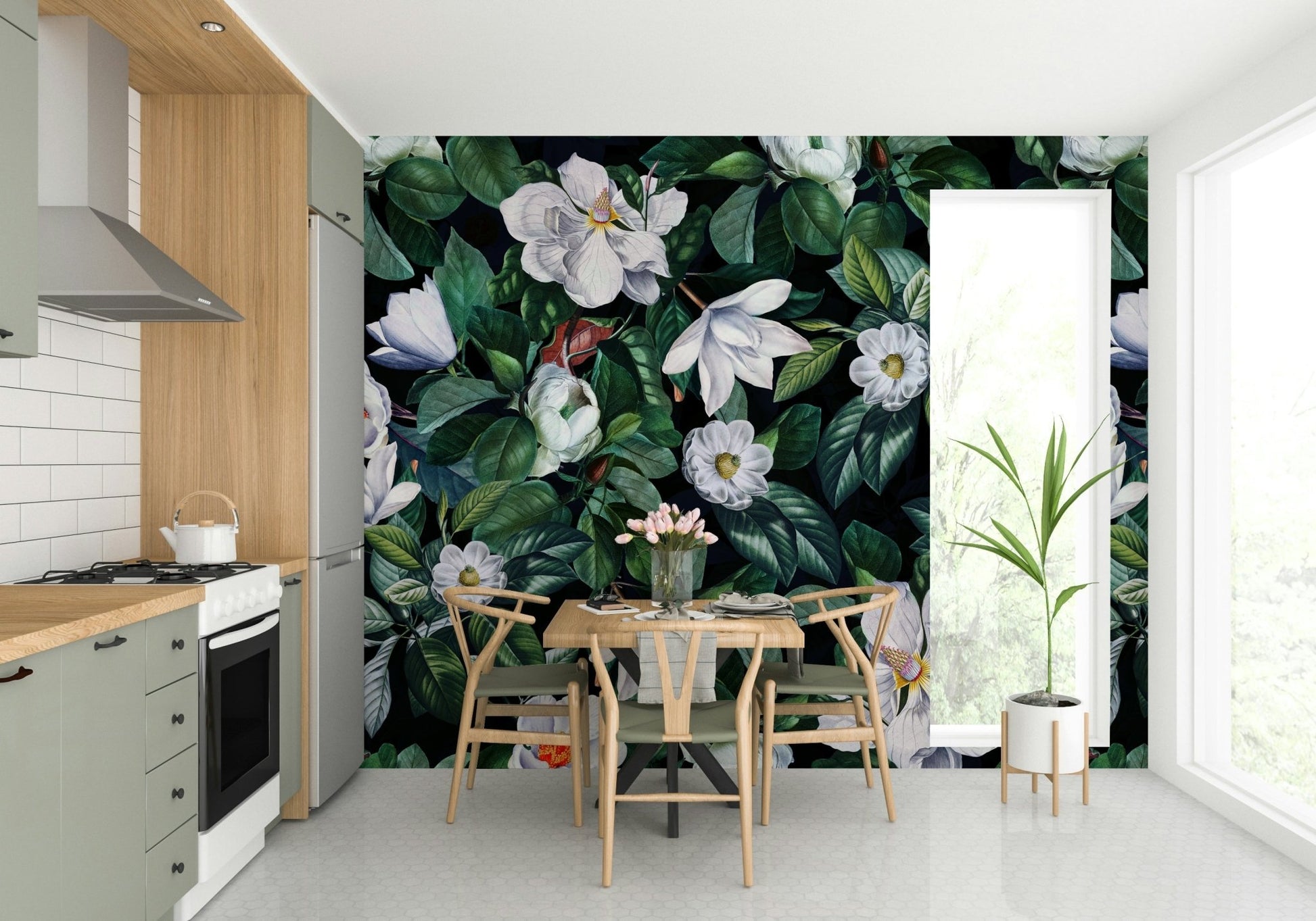 The flowers are in shades of white, pink, and red.

