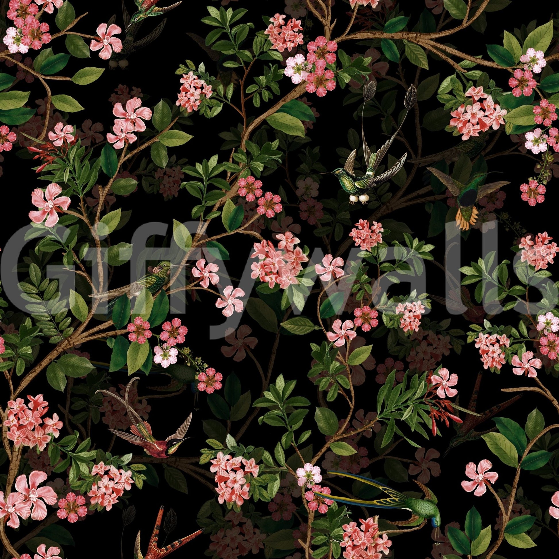 vintage style nature mural

