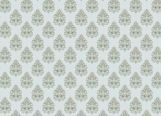 Vintage Damask Green Wallpaper Mural
