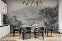 Hand-engraved nature wallpaper design
