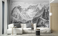 vintage mountain wallpaper design