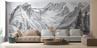 Vintage Mountain wallpaper mural - Giffywalls