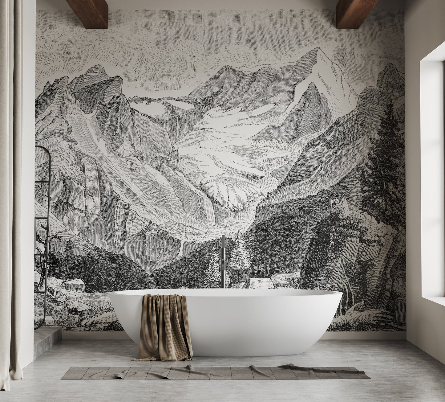 Vintage Mountain wallpaper mural - Giffywalls