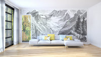 Vintage Mountain wallpaper mural - Giffywalls